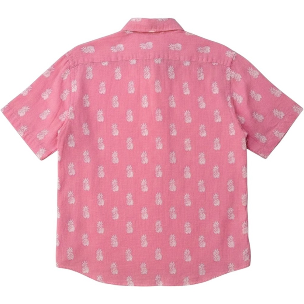 Ralph Lauren Mens XL Classic Fit Pink Pineapple Print Linen Short Sleeve Shirt - Picture 2 of 6